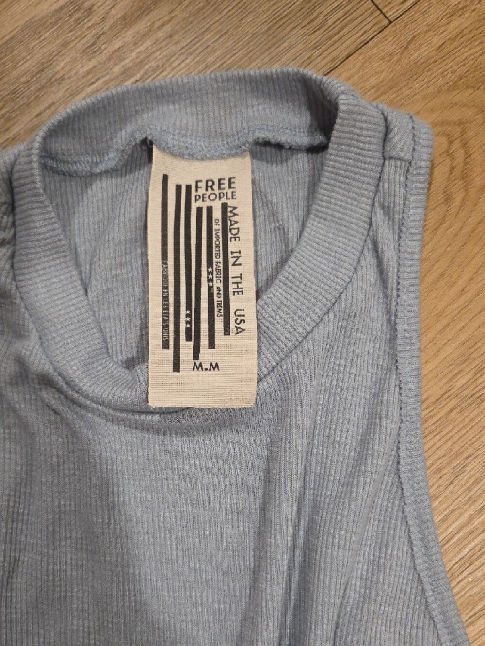 Free People Light Blue Ribbed Halter Tank - Picture 2 of 3